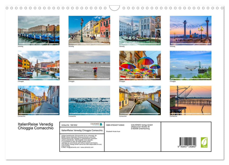 ItalienReise Venedig Chioggia Comacchio (CALVENDO Wandkalender 2025)