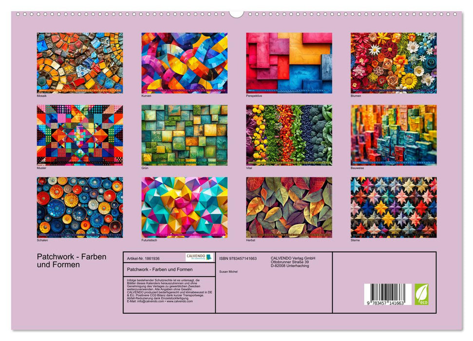 Patchwork - Farben und Formen (CALVENDO Premium Wandkalender 2025)