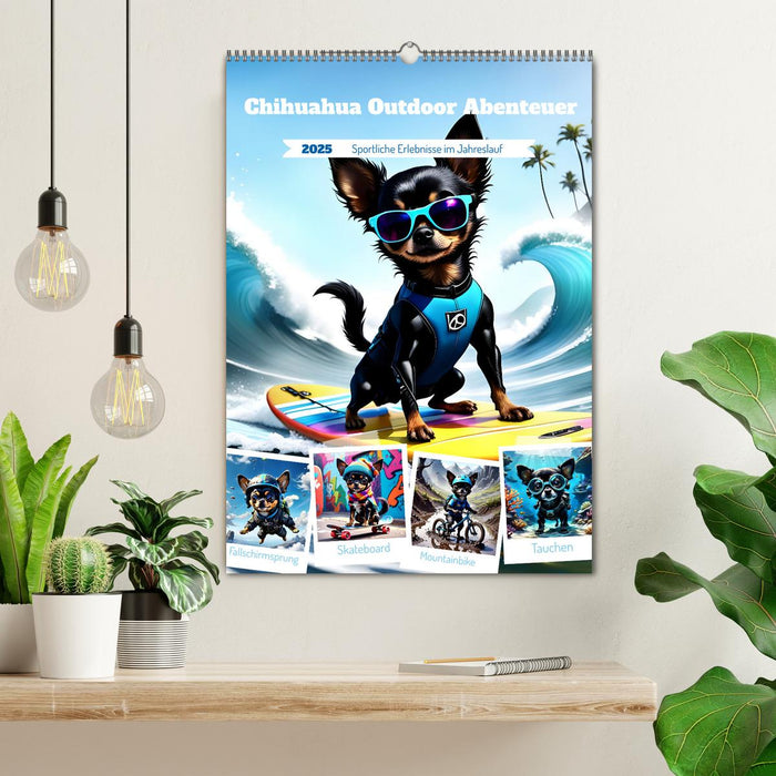 Chihuahua Outdoor Abenteuer (CALVENDO Wandkalender 2025)