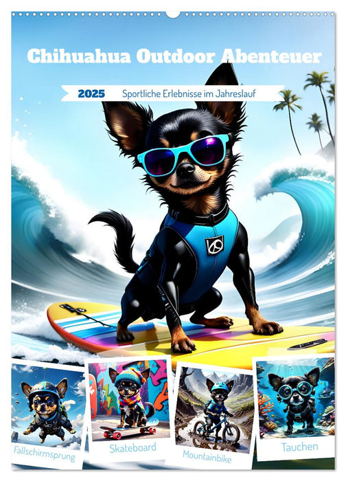 Chihuahua Outdoor Abenteuer (CALVENDO Wandkalender 2025)