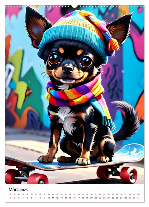 Chihuahua Outdoor Abenteuer (CALVENDO Wandkalender 2025)