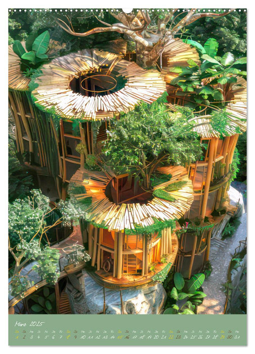 Dschungelbehausungen - Traumhaft exotisch (CALVENDO Premium Wandkalender 2025)