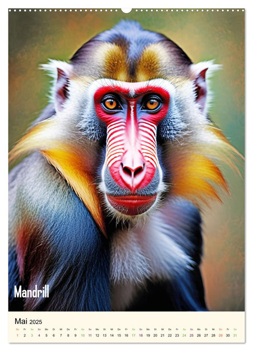 Intensive Blicke - Affen Porträts (CALVENDO Premium Wandkalender 2025)