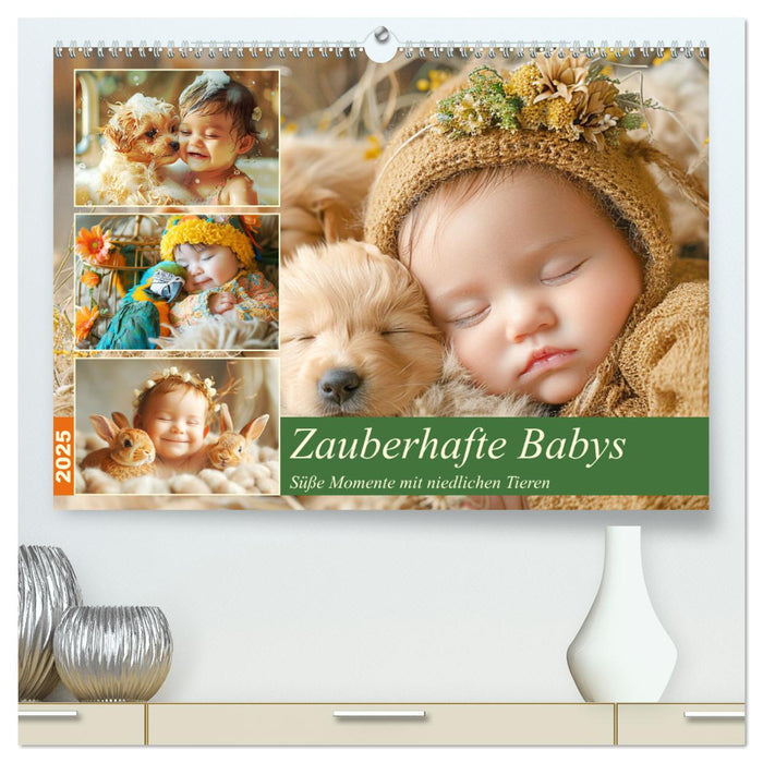 Zauberhafte Babys. Süße Momente mit niedlichen Tieren (CALVENDO Premium Wandkalender 2025)