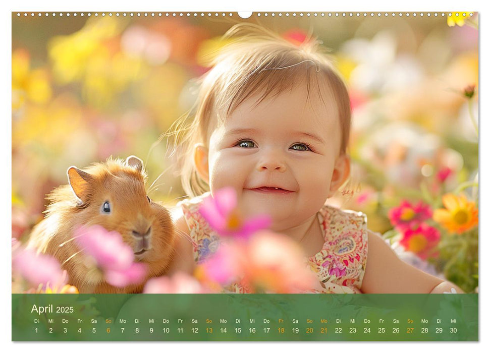 Zauberhafte Babys. Süße Momente mit niedlichen Tieren (CALVENDO Premium Wandkalender 2025)