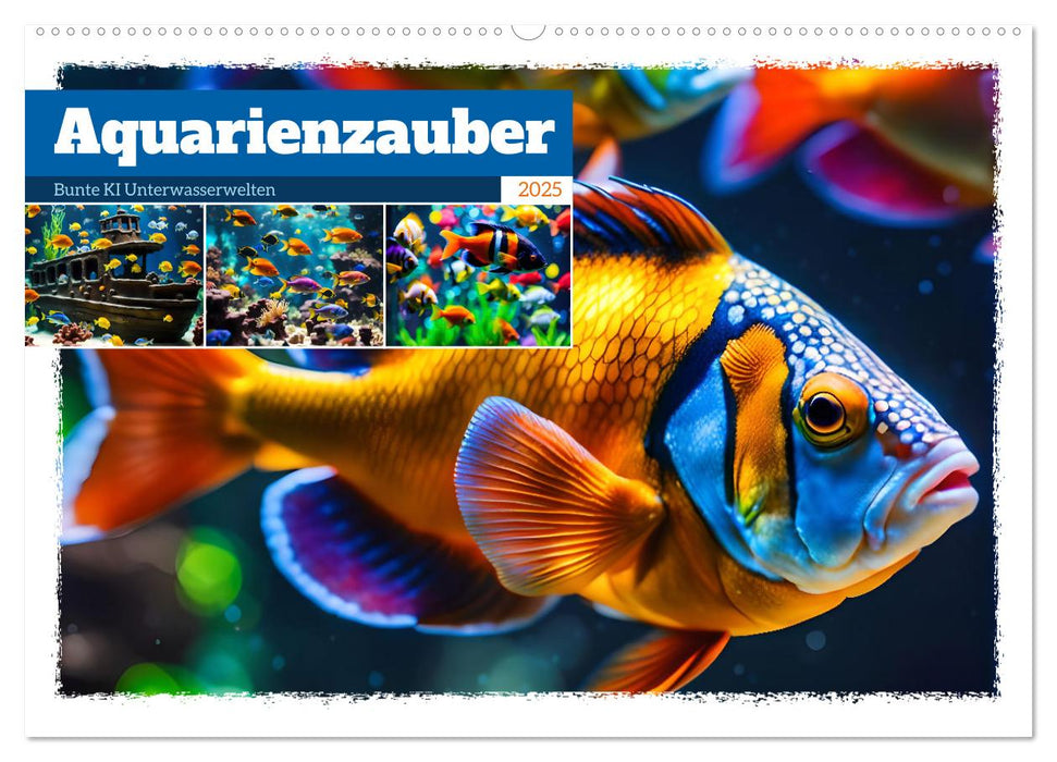 Aquarienzauber - Bunte KI Unterwasserwelten (CALVENDO Wandkalender 2025)