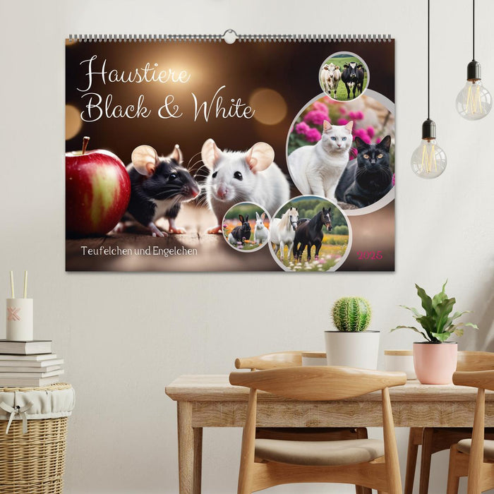 Haustiere - Black and White (CALVENDO Wandkalender 2025)