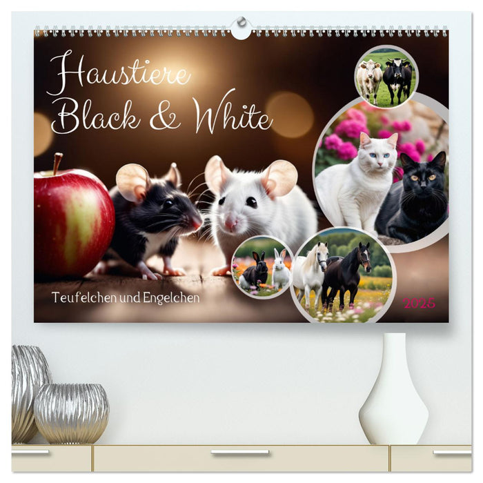 Haustiere - Black and White (CALVENDO Premium Wandkalender 2025)