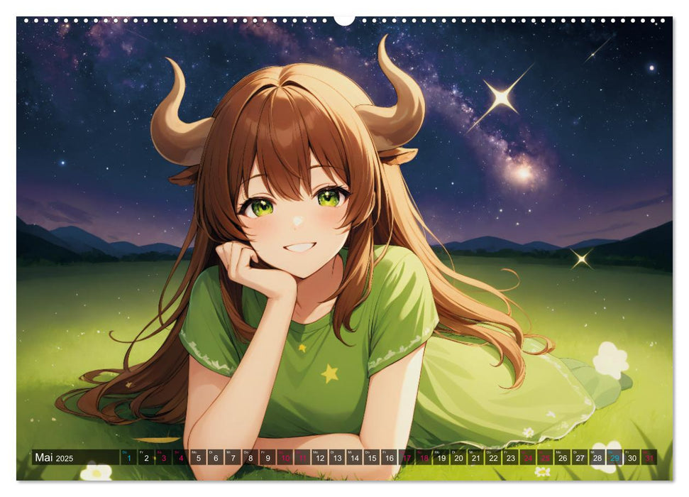 Manga Kalender Sternzeichen (CALVENDO Premium Wandkalender 2025)