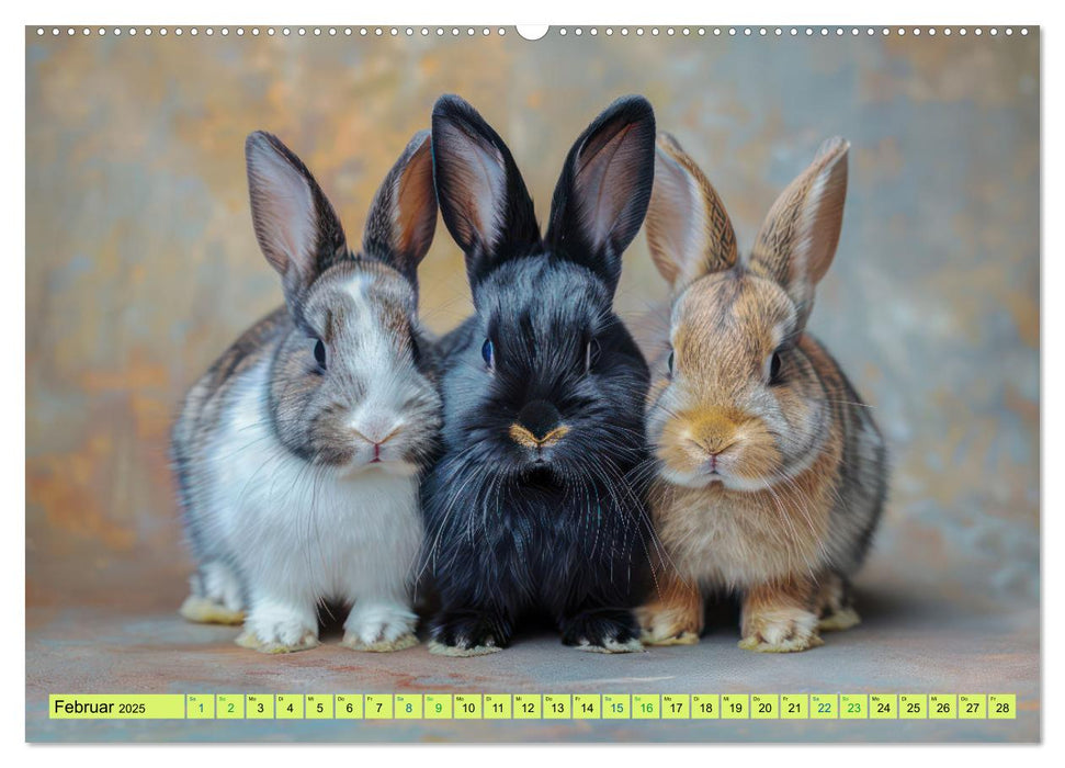 Kaninchen - Liebenswerte Fellbällchen (CALVENDO Premium Wandkalender 2025)