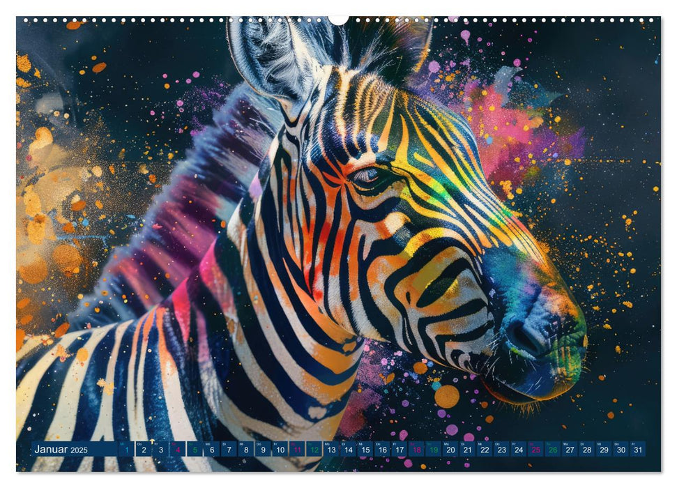 ZEBRAS - Modern Art (CALVENDO Wandkalender 2025)