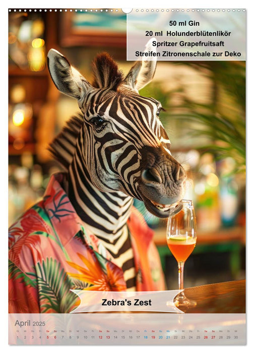 Tierisch leckere Cocktailrezepte (CALVENDO Premium Wandkalender 2025)