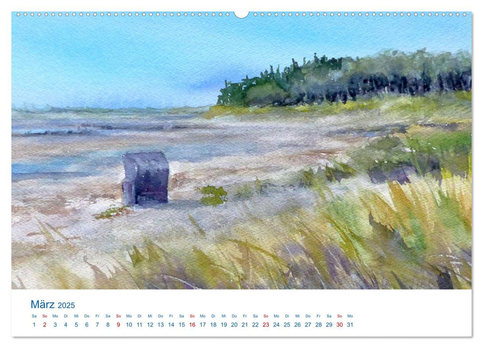 Föhr - Aquarelle (CALVENDO Wandkalender 2025)