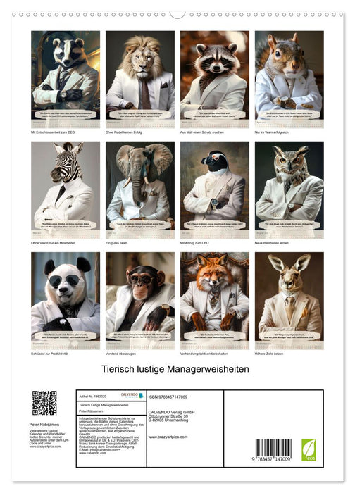 Tierisch lustige Managerweisheiten (CALVENDO Premium Wandkalender 2025)