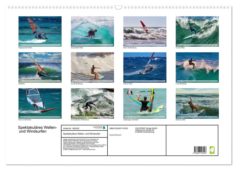 Spektakuläres Wellen- und Windsurfen (CALVENDO Wandkalender 2025)