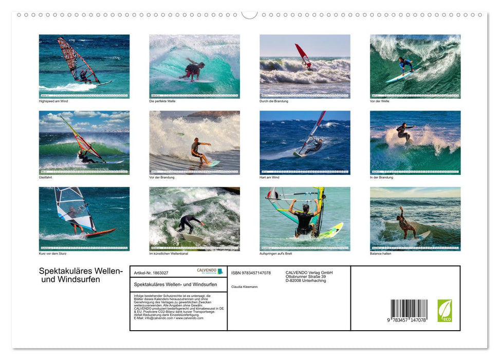 Spektakuläres Wellen- und Windsurfen (CALVENDO Premium Wandkalender 2025)