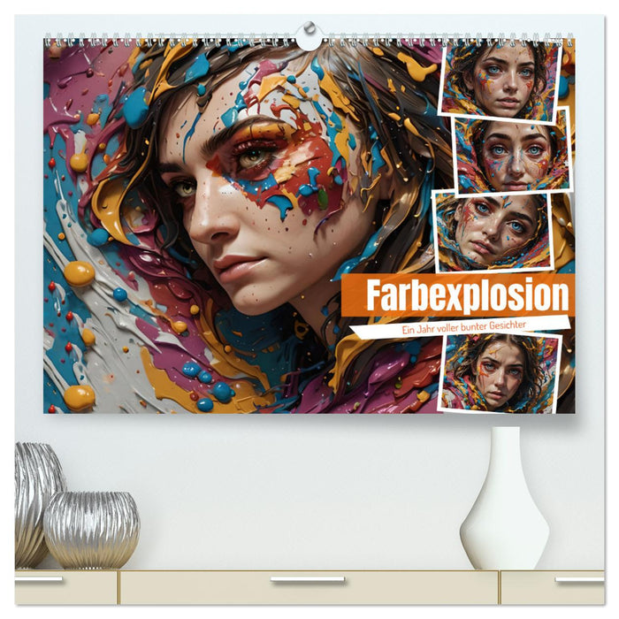 Farbexplosion - Ein Jahr voller bunter Gesichter (CALVENDO Premium Wandkalender 2025)