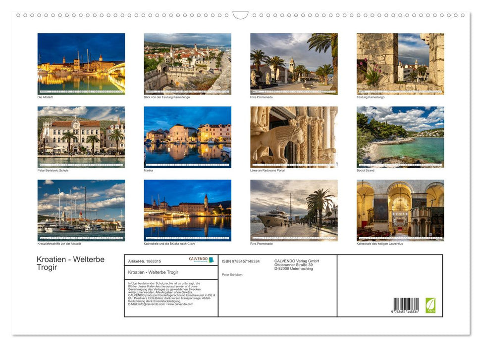 Kroatien - Welterbe Trogir (CALVENDO Wandkalender 2025)