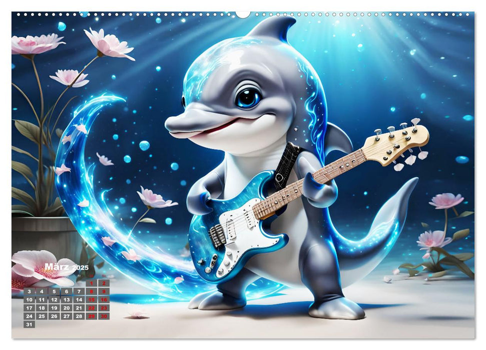 Tierische Gitarristen (CALVENDO Premium Wandkalender 2025)