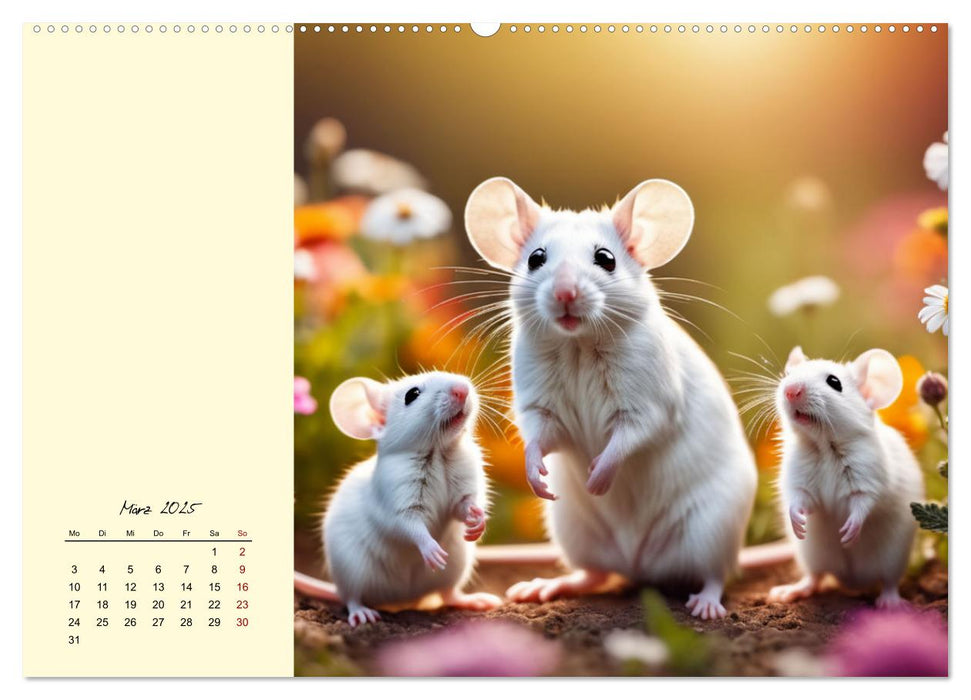Goldige Mäuse im Grünen (CALVENDO Wandkalender 2025)