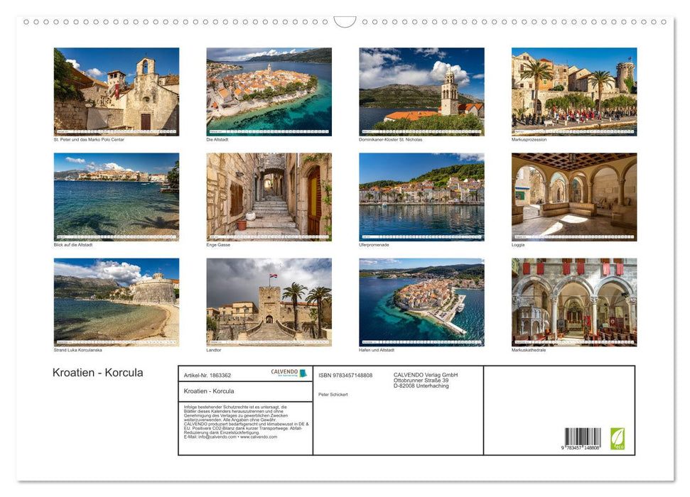 Kroatien - Korcula (CALVENDO Wandkalender 2025)