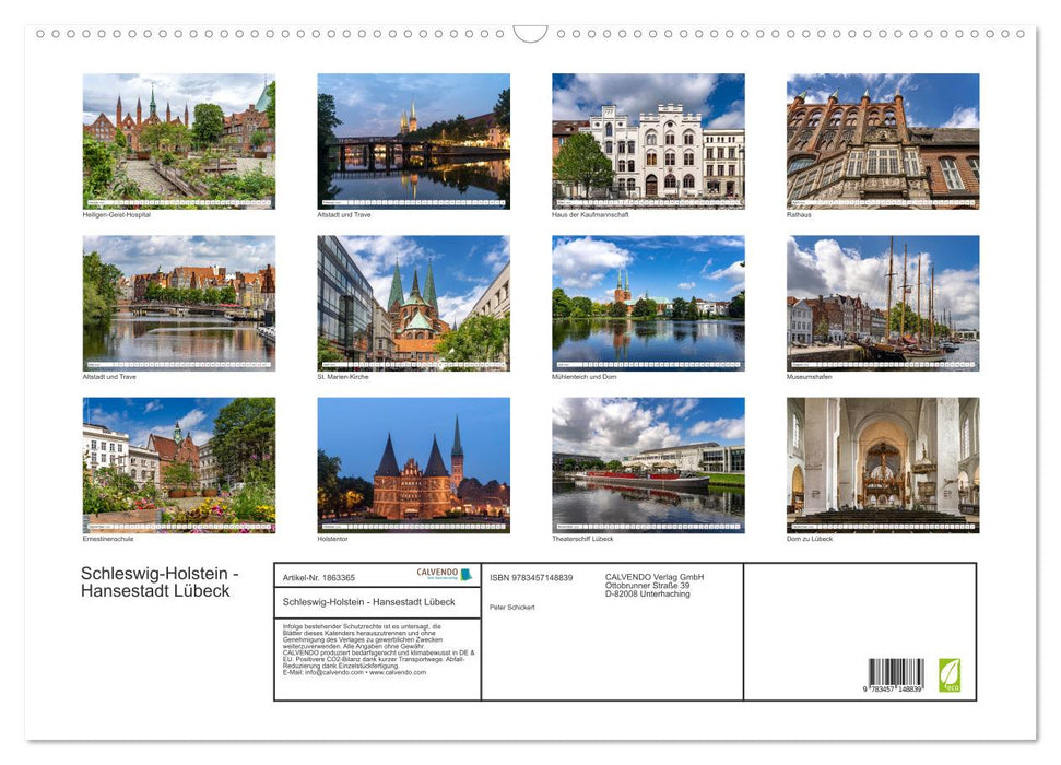 Schleswig-Holstein - Hansestadt Lübeck (CALVENDO Wandkalender 2025)