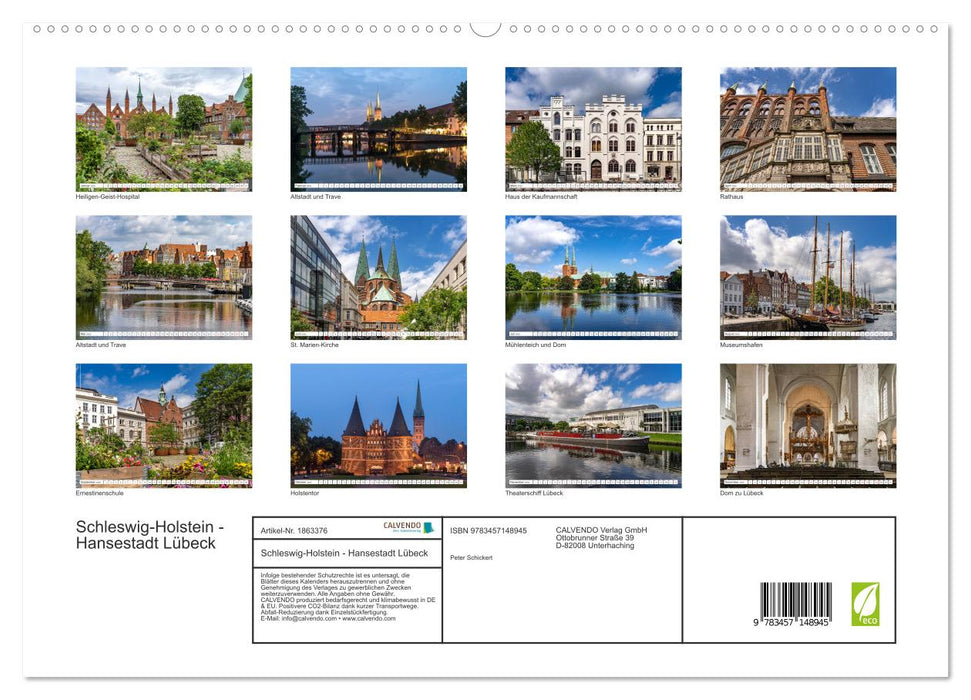 Schleswig-Holstein - Hansestadt Lübeck (CALVENDO Premium Wandkalender 2025)