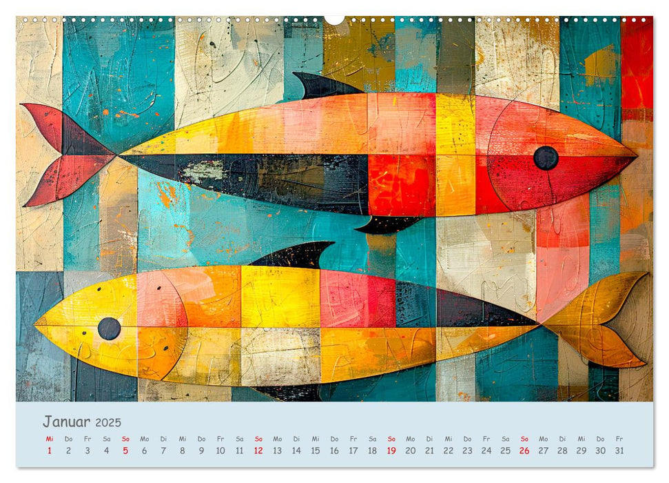 Ozean - Flossen, Schalen, Tentakel (CALVENDO Wandkalender 2025)