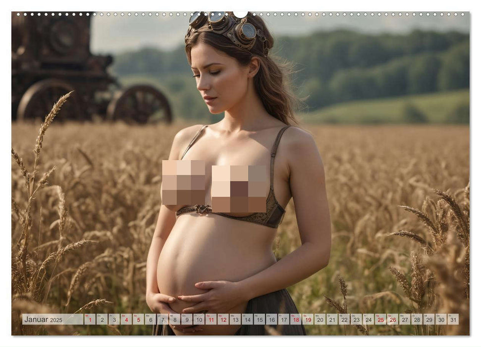 Steampunk Erotik - Schwangere Frauen (CALVENDO Premium Wandkalender 2025)