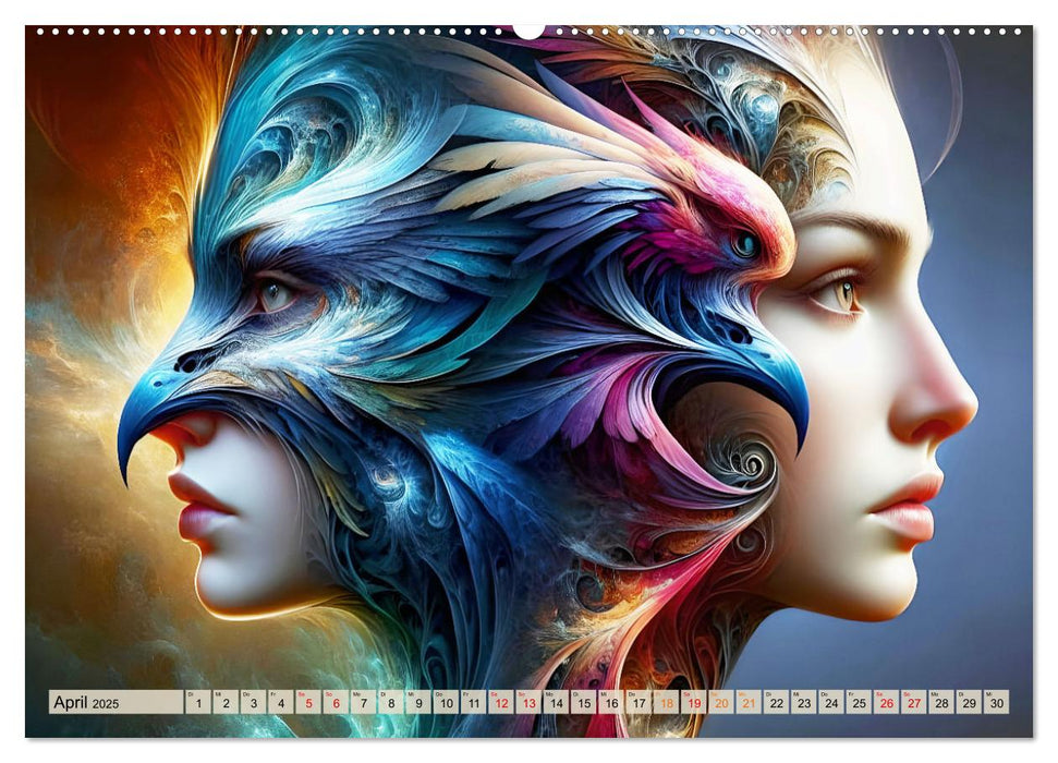 Vogelfrauen Surreale Schönheiten (CALVENDO Wandkalender 2025)