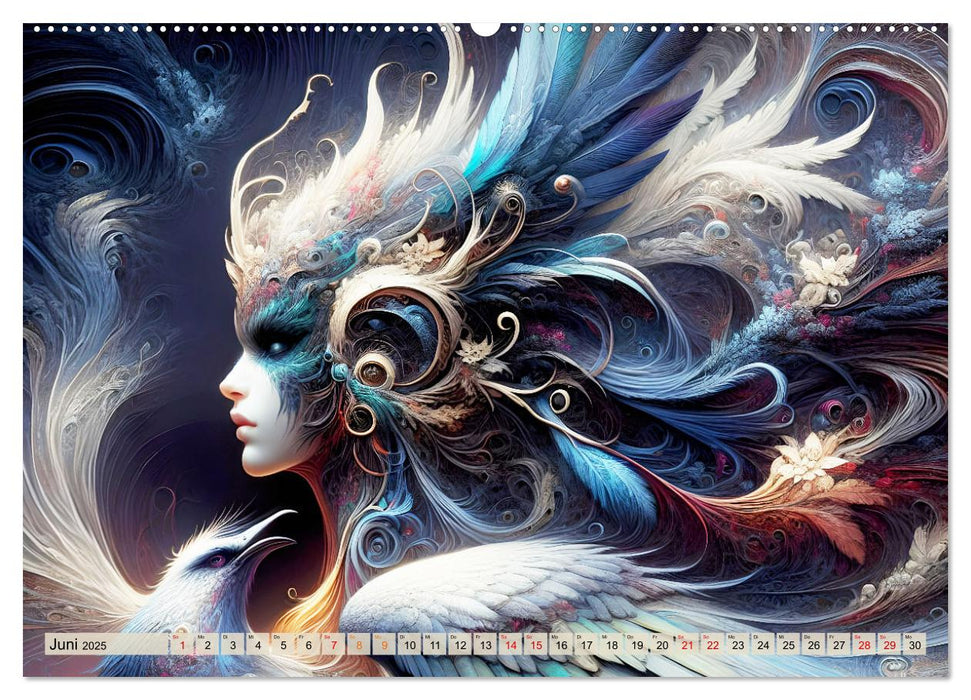 Vogelfrauen Surreale Schönheiten (CALVENDO Wandkalender 2025)