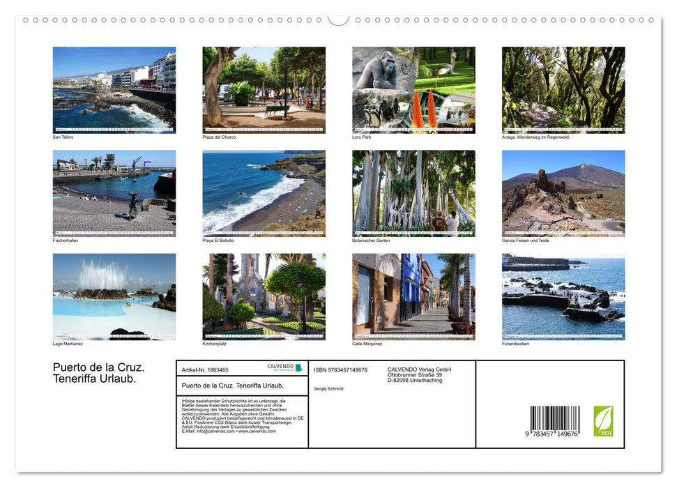 Puerto de la Cruz. Teneriffa Urlaub. (CALVENDO Premium Wandkalender 2025)