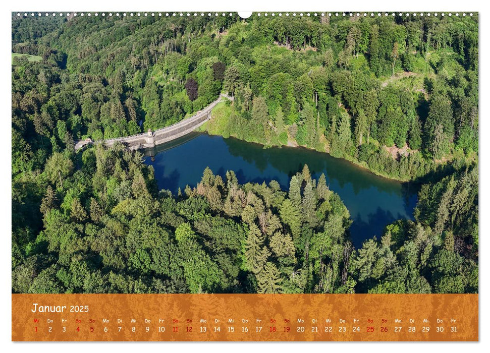 Talsperren der Wupper und ihrer Nebenflüsse aus der Vogelperspektive (CALVENDO Wandkalender 2025)