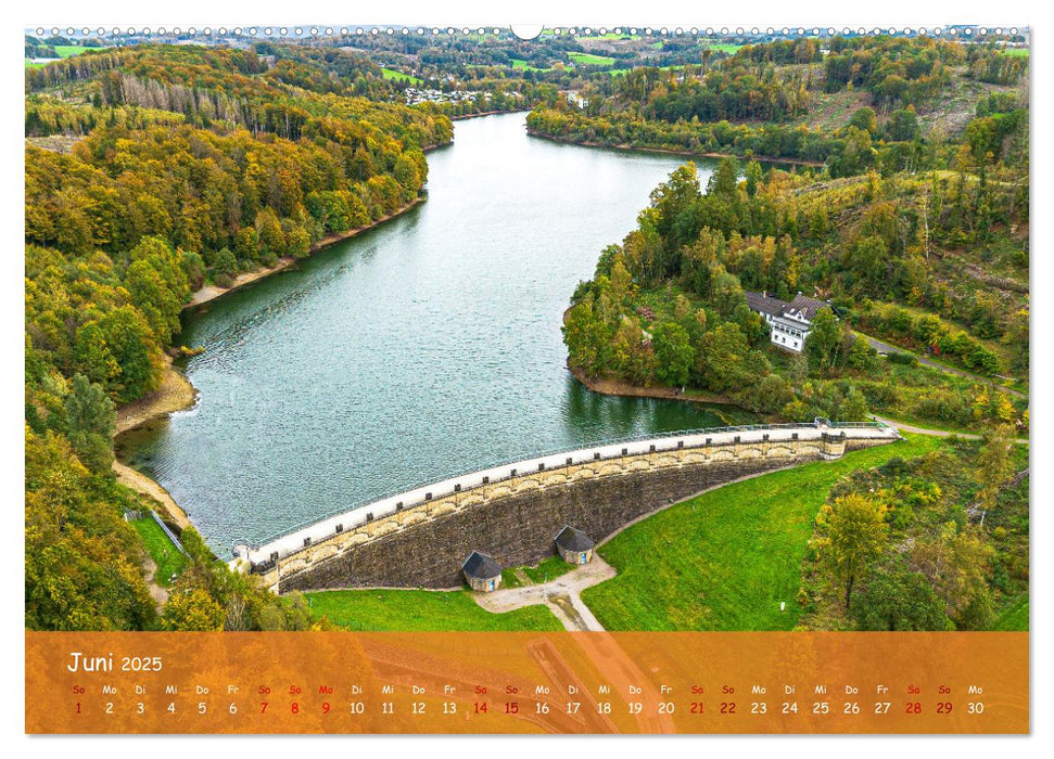 Talsperren der Wupper und ihrer Nebenflüsse aus der Vogelperspektive (CALVENDO Premium Wandkalender 2025)