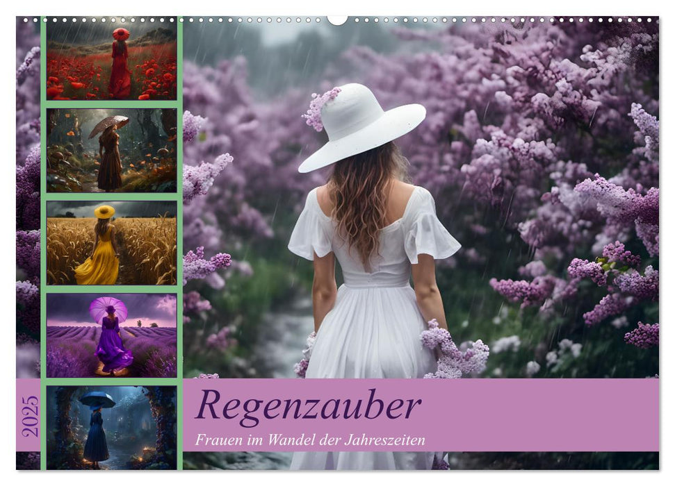 Regenzauber - Frauen im Wandel der Jahreszeiten (CALVENDO Wandkalender 2025)