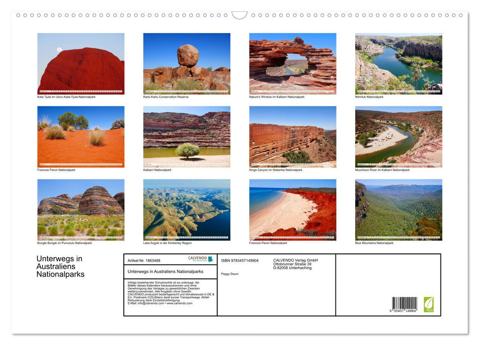 Unterwegs in Australiens Nationalparks (CALVENDO Wandkalender 2025)