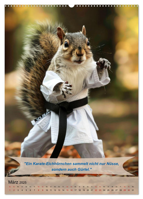 Tierisch lustige Karatekämpfer (CALVENDO Wandkalender 2025)