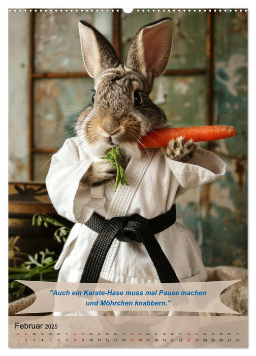 Tierisch lustige Karatekämpfer (CALVENDO Premium Wandkalender 2025)