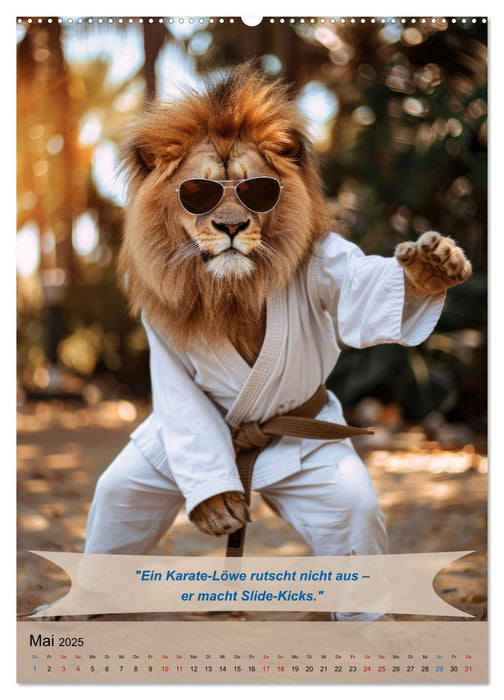 Tierisch lustige Karatekämpfer (CALVENDO Premium Wandkalender 2025)