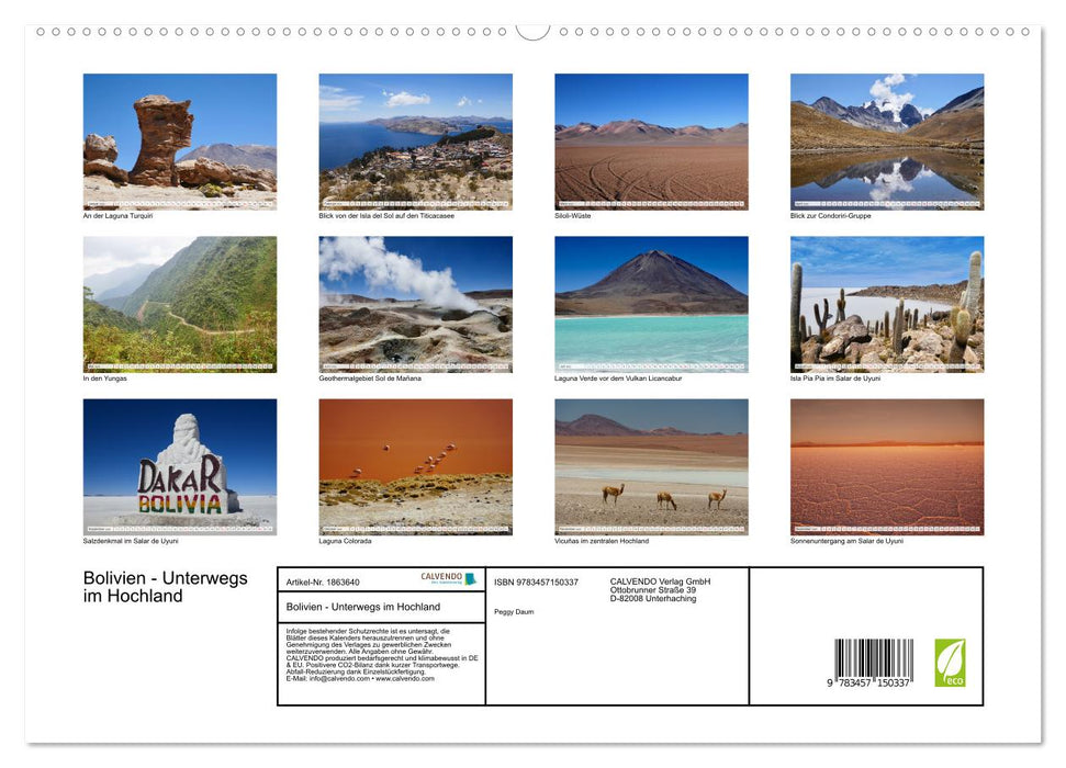 Bolivien - Unterwegs im Hochland (CALVENDO Premium Wandkalender 2025)