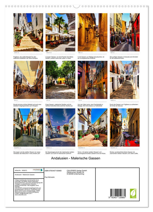 Andalusien - Malerische Gassen (CALVENDO Premium Wandkalender 2025)