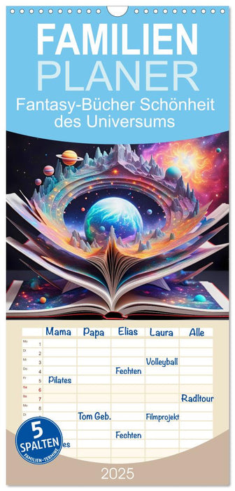 Fantasy-Bücher Schönheit des Universums (CALVENDO Familienplaner 2025)