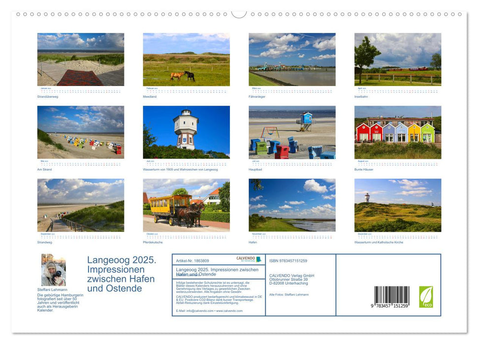 Langeoog 2025. Impressionen zwischen Hafen und Ostende (CALVENDO Premium Wandkalender 2025)