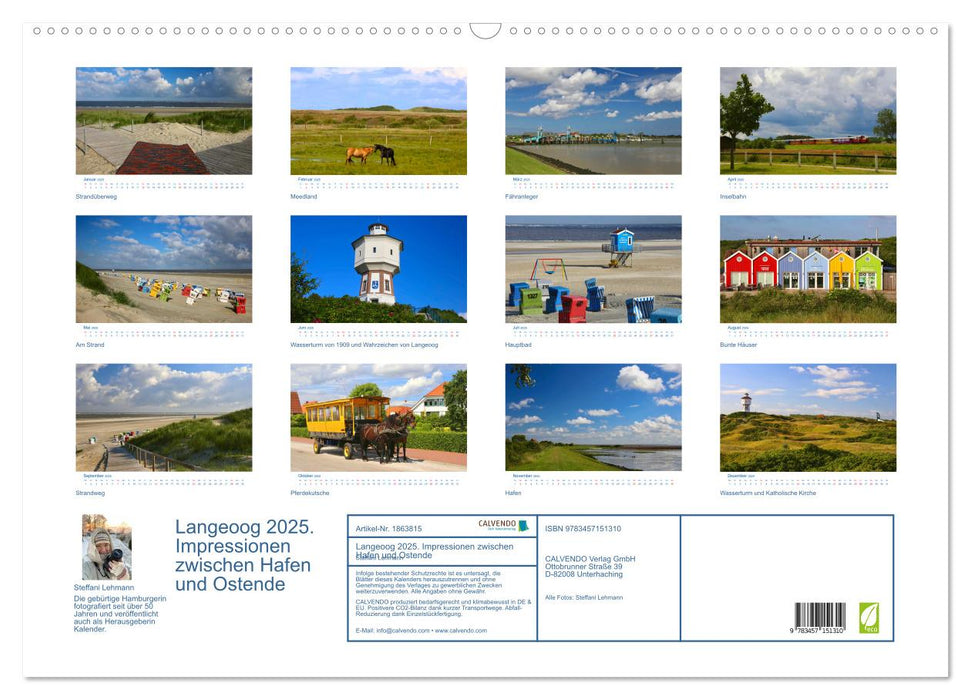 Langeoog 2025. Impressionen zwischen Hafen und Ostende (CALVENDO Wandkalender 2025)