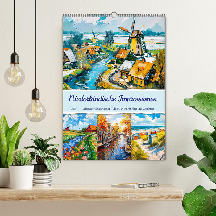 Niederländische Impressionen - Lebensgefühl zwischen Tulpen, Windmühlen und Grachten (CALVENDO Wandkalender 2025)