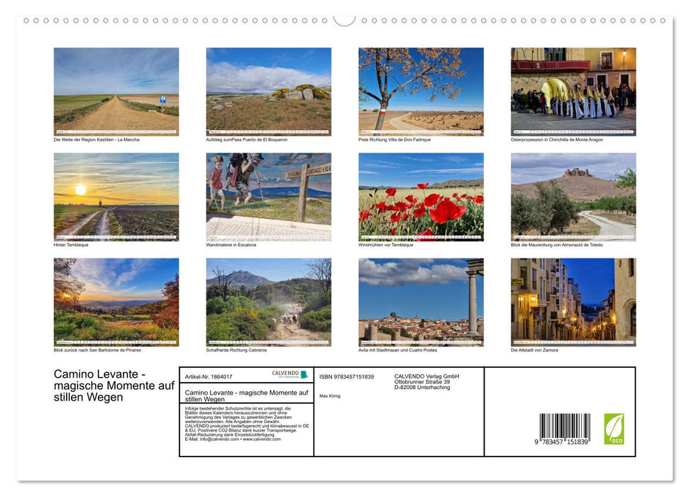 Camino Levante - magische Momente auf stillen Wegen (CALVENDO Premium Wandkalender 2025)