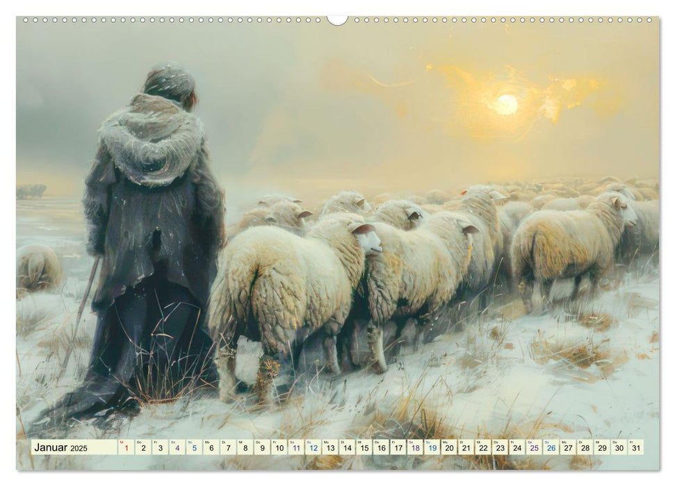 Bei den Schafen - Malerische Reise (CALVENDO Premium Wandkalender 2025)