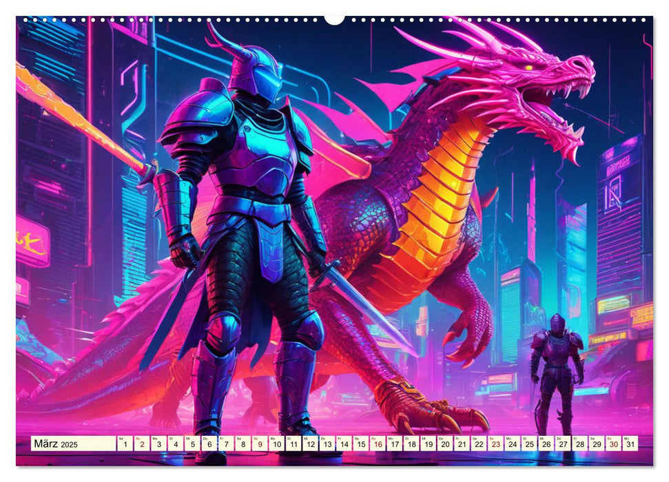 Fantasie - Futuristische Ritter (CALVENDO Premium Wandkalender 2025)