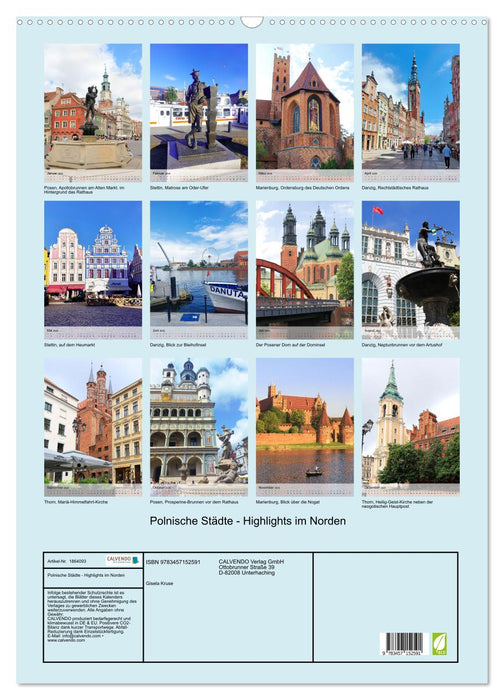 Polnische Städte - Highlights im Norden (CALVENDO Wandkalender 2025)