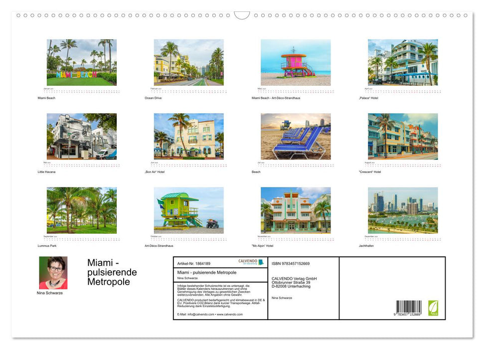 Miami - pulsierende Metropole (CALVENDO Wandkalender 2025)